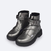 Bota Coturno Feminina Pampili Duda Rocker Grafite - frente coturno infantil feminino