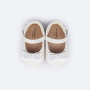 Sapato de Bebê Pampili Nina Momentos Especiais Laço Strass Branco - superior do sapatinho de bebê