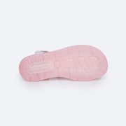Sandália de Led Infantil Pampili Lulli Glitter e Pontos Coloridos Branca - solado antiderrapante