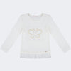 Camiseta Manga Longa Infantil Pampili Borboleta Off White