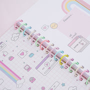 Caderno Argolinhas Buendía Game Retrô Sorvete Rosa - caderno com argolas coloridas