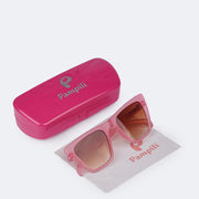 Óculos de Sol Infantil Feminino Pampili Acetato Pink - óculos de sol lente degradê