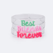 Pulseira Infantil Pampili Acrílica Tripla Best Friends Forever Colorida - pulseira infantil