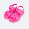 Sandália Infantil Pampili Lili Perfuros e Laço Fucsia Neon