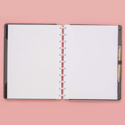 Caderno Inteligente Grande Rose Pastel - caderno aberto