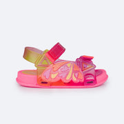 Sandália Papete Infantil Pampili Sun Glee Borboleta Pink e Colorida - lateral da papete com asa de borboleta