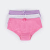 Kit Calcinha Infantil Pampili Sortidas Coração Strass Branca Rosa e Lilás