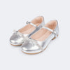 Sapato Infantil Feminino Angel Laço Strass Prata