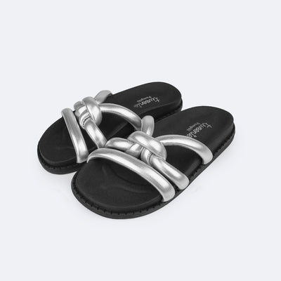 Sandália Slide Feminina TWN Zaya Comfy Prata