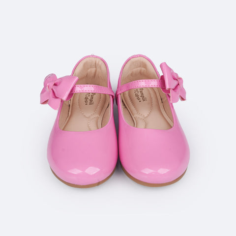 Sapato Infantil Feminino Pampili Angel Laço Removível Rosa Sorvete