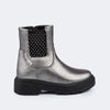 Bota Infantil Feminina Duda Tela Strass Grafite