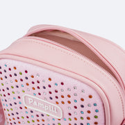 Bolsa Infantil Pampili Strass Coloridos Rosa - bolsa com zíper