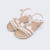 Sandália Infantil Feminina Mili Tiras Laço Nude