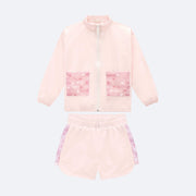 Conjunto Infantil Infanti Jaqueta Bomber e Short Nylon Rosa Claro - bomber infantil feminina