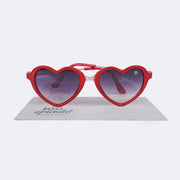 Óculos de Sol Infantil KidSplash! Proteção UV Coração Vermelho - frente do óculos