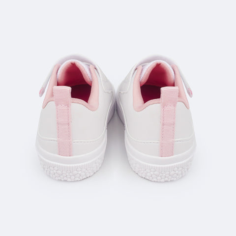 Tênis Infantil Feminino Pampili Yumi Velcro Duplo Branco