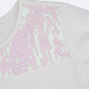 Camiseta Infantil Pampili Cool Mood Paetê Off White - recortes em paetê