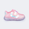 Tênis de Led Infantil Feminino Liz Luz Holográfico Rosa