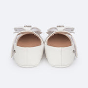 Sapato de Bebê Pampili Nina Laço Coração de Strass Branco - traseira do sapato confortável