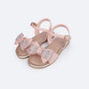 Sandália Infantil Primeiros Passos Pampili Mili Laço Manta Strass Rosa