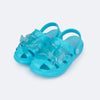 Sandália Crocker Infantil Pampili Glee Borboletas Azul Tiffany