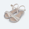 Sandália Infantil Pampili Mili Tiras Finas e Strass Nude