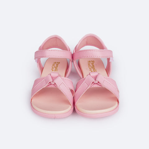 Sandália Papete Infantil Pampili Fly Mini Calce Fácil Calcanhar Comfy Rosado