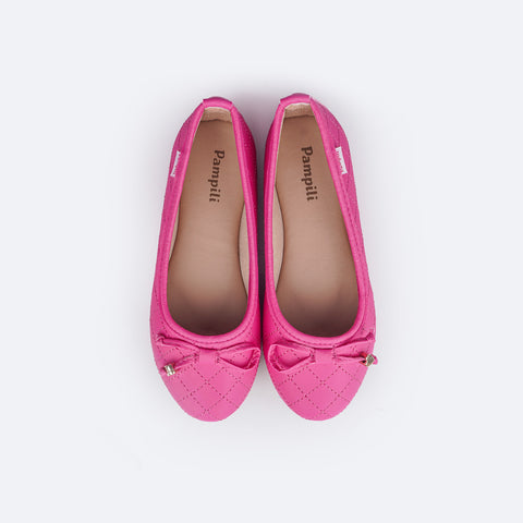 Sapatilha Infantil Pampili Mariah Matelassê Pink - superior da sapatilha com sapatilha