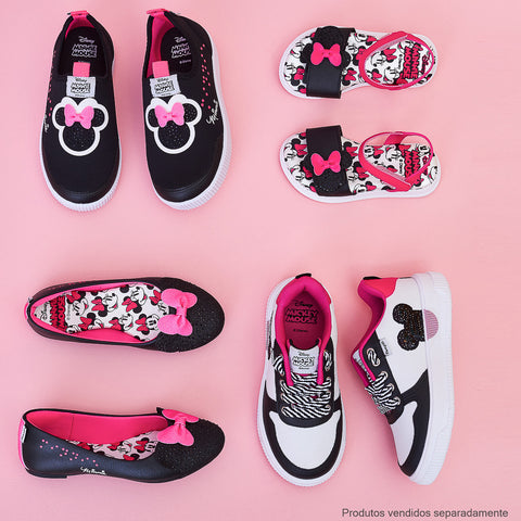 Tênis Infantil Feminino Pampili Preto Minnie Mouse © DISNEY - coleção completa