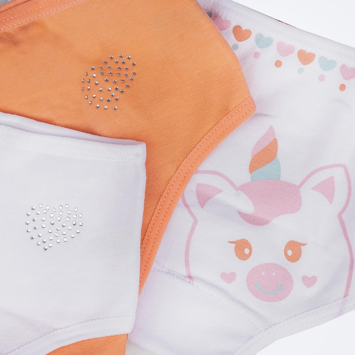 Kit Calcinha Infantil Pampili Sortidas Unicórnio Colorido