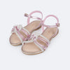 Sandália Infantil Pampili CherrieTiras Cruzadas com Strass Rosê