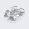 Sandália Infantil Feminina Tira em Laço Prata
