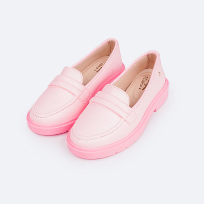 Sapato Infantil Pampili Tifany Mocassim Rosa Baby - frente do mocassim rosa