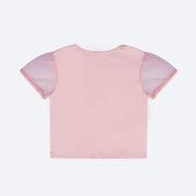 Camiseta Infantil Pampili Tule e Strass Rosa Glacê - costas da camiseta