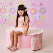 Mochila Infantil Pampili Borboleta Candy Nude
