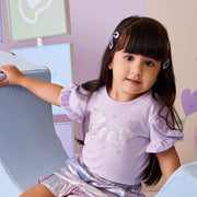 Camiseta Infantil Pampili Sweet com Babados Lilás