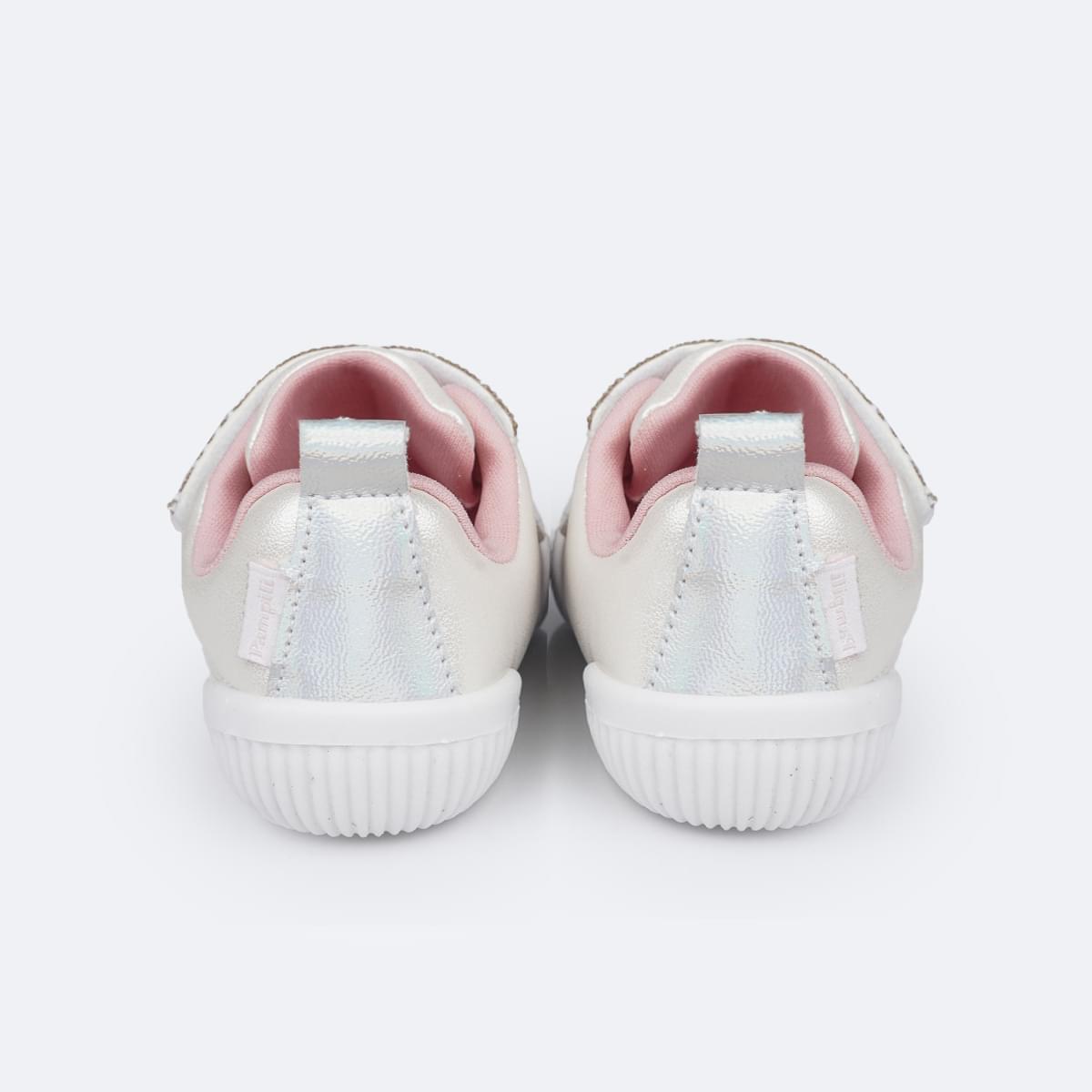 Tênis Infantil Feminino Pampili Yuyu Manta de Strass Branco