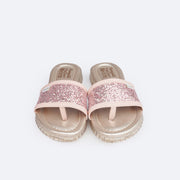 Chinelo Infantil Feminino Pampili Candy Glitter Rosa Novo - Vem com Bolsinha - frente do chinelo