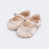 Sapato Infantil Feminino Mini Angel Coração Strass Nude