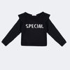 Blusa Infantil Manga Longa Special Preta