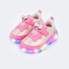 Tênis de Led Infantil Pampili Liz Luz Perolado Nude Rosa
