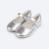 Sapatilha de Couro Infantil Feminina Ceci Verniz Prata