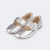 Sapatilha Infantil Feminina Ballet Fivela Prata