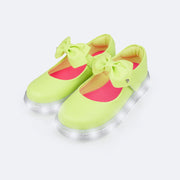 Tênis de Led Pampili Sneaker Luz Mary Jane Laço Verde Electra