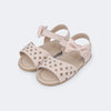 Sandália de Bebê Pampili Nana Perfuro e Strass Rosa Novo