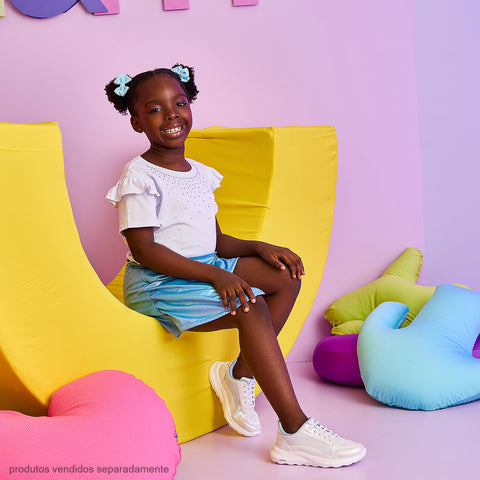 Kit Presilha Infantil Pampili Laço de Linho Azul
