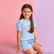 Short Infantil Pampili em Alfaiataria Azul Claro