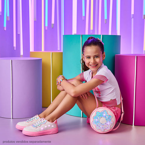 Bolsa de Led Infantil Feminina Docinho Rosa Flúor
