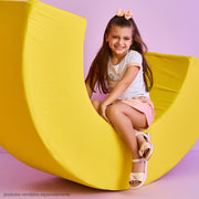 Sandália Infantil Pampili Cora Flatform com Laço Nude Perolado