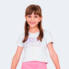 Camiseta Infantil Pampili True Girls Lilás e Branca